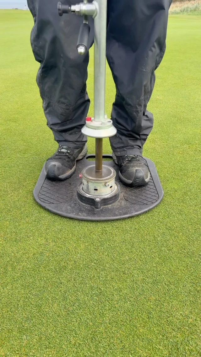 Cutting the 9th hole on @trumpturnberryscotland’s Ailsa Course at #TheBridgesCup