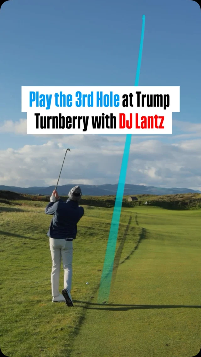 @dj_lantz11 on the par-4 3rd hole @trumpturnberryscotland’s Ailsa Course. 

Singles matches are underway at #TheBridgesCup